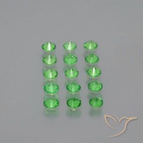 Tsavorite Garnet Gemstones in 3.5 mm (calibrated) Size for Sale, Tsavorite Garnet Stones in Medium Green Color