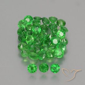 2.85 ctw Green Tsavorite Garnet Stones, Natural Tsavorite Garnet in Round Facet Shape for Sale