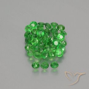 Tsavorite Garnet Gemstones in 2.4 mm (calibrated) Size for Sale, Tsavorite Garnet Stones in Bright Green Color