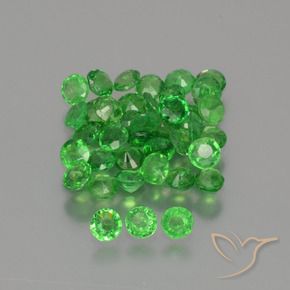 2.46 ctw Green Tsavorite Garnet Stones, Natural Tsavorite Garnet in Round Facet Shape for Sale