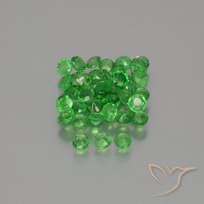 Tsavorite Garnet Gemstones in 2.5 mm (calibrated) Size for Sale, Tsavorite Garnet Stones in Bright Green Color