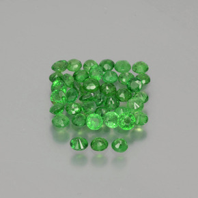 Tsavorite Garnet Gemstones in 2.6 mm (calibrated) Size for Sale, Tsavorite Garnet Stones in Bright Green Color
