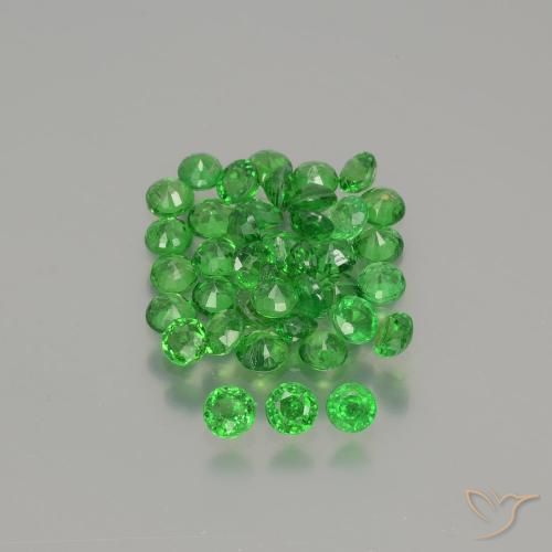 2.76 ct Round Cut Tsavorite Garnet, 2.5 mm From Tanzania, Photo A