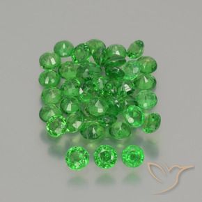 2.76 ctw Green Tsavorite Garnet Stones, Natural Tsavorite Garnet in Round Facet Shape for Sale
