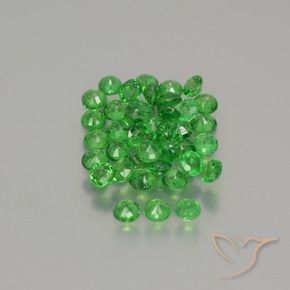 Tsavorite Garnet Gemstones in 2.5 mm (calibrated) Size for Sale, Tsavorite Garnet Stones in Medium Green Color