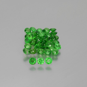 Verde eléctrico Granate Tsavorita Gema - 0.1ct Faceta Redonda (ID: 389916)