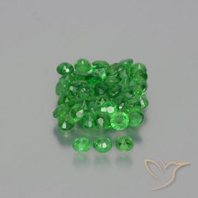 Tsavorite Garnet Gemstones in 2.4 mm (calibrated) Size for Sale, Tsavorite Garnet Stones in Medium Green Color