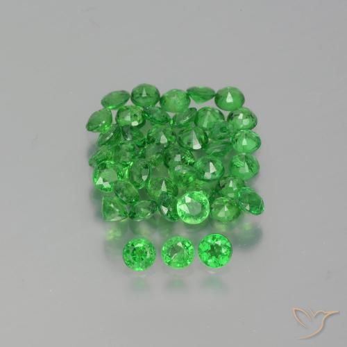 2.84 ct Round Cut Tsavorite Garnet, 2.4 mm From Tanzania, Photo A