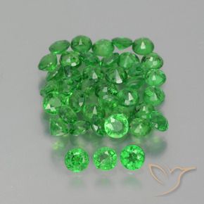 2.84 ctw Green Tsavorite Garnet Stones, Natural Tsavorite Garnet in Round Facet Shape for Sale