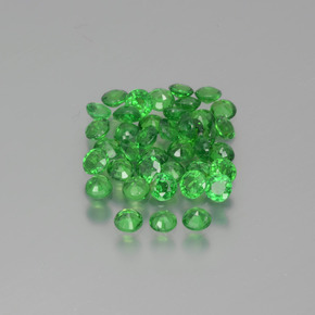 Tsavorite Garnet Gemstones in 2.5 mm (calibrated) Size for Sale, Tsavorite Garnet Stones in Bright Green Color