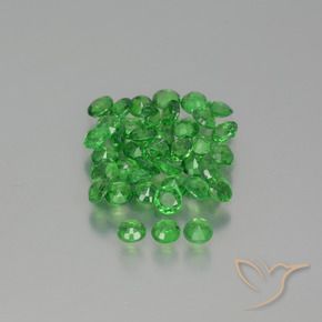 Tsavorite Garnet Gemstones in 2.4 mm (calibrated) Size for Sale, Tsavorite Garnet Stones in Bright Green Color
