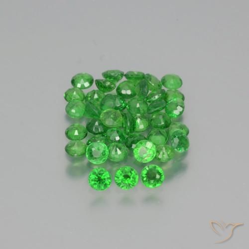 2.76 ct Round Cut Tsavorite Garnet, 2.5 mm From Tanzania, Photo A