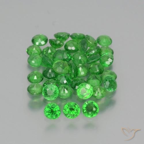 2.76 ctw Green Tsavorite Garnet Stones, Natural Tsavorite Garnet in Round Facet Shape for Sale