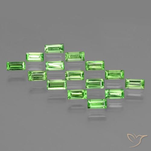 1.82 ct Baguette Cut Tsavorite Garnet, 3.9 x 2 mm From Tanzania, Photo A