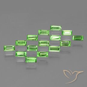 1.82 ctw Green Tsavorite Garnet Stones, Natural Tsavorite Garnet in Baguette Facet Shape for Sale