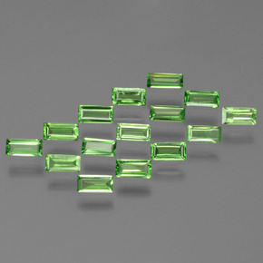 1.54 ctw Green Tsavorite Garnet Stones, Natural Tsavorite Garnet in Baguette Facet Shape for Sale