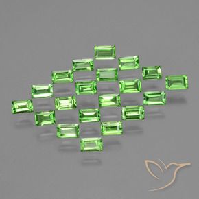 1.60 ctw Green Tsavorite Garnet Stones, Natural Tsavorite Garnet in Baguette Facet Shape for Sale