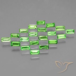 2.19 ctw Green Tsavorite Garnet Stones, Natural Tsavorite Garnet in Baguette Facet Shape for Sale