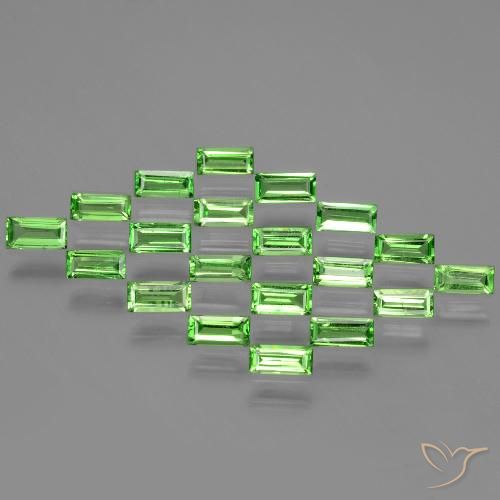 2.08ctw Natural Lively Green Tsavorite Garnet, Baguette, VS