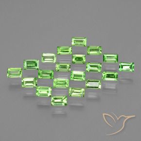 1.95 ctw Green Tsavorite Garnet Stones, Natural Tsavorite Garnet in Baguette Facet Shape for Sale