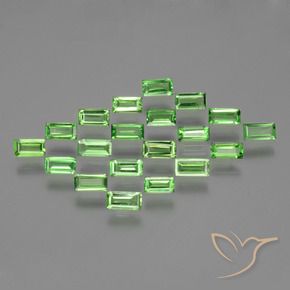 2.36 ctw Green Tsavorite Garnet Stones, Natural Tsavorite Garnet in Baguette Facet Shape for Sale