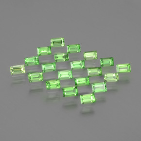 Ярко-зеленый Гранат Цаворит Камень - 0.1ct Фасетная Огранка Багет (ID: 393358)
