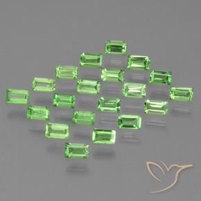 1.66 ctw Green Tsavorite Garnet Stones, Natural Tsavorite Garnet in Baguette Facet Shape for Sale