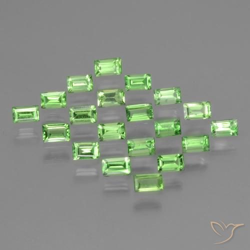 1.73 ct Baguette Cut Tsavorite Garnet, 2.9 x 1.8 mm From Tanzania, Photo A