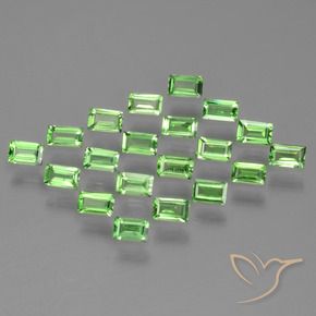 1.33 ctw Green Tsavorite Garnet Stones, Natural Tsavorite Garnet in Baguette Facet Shape for Sale