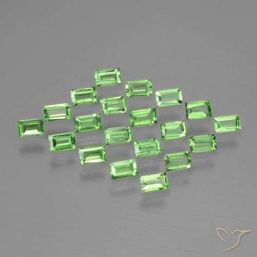 1.58ctw Natural Lively Green Tsavorite Garnet, Baguette, VS