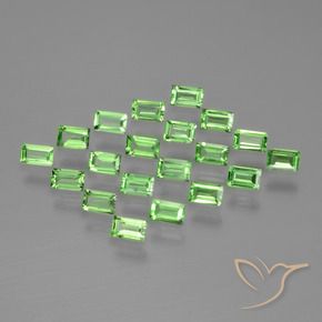 1.58 ctw Green Tsavorite Garnet Stones, Natural Tsavorite Garnet in Baguette Facet Shape for Sale