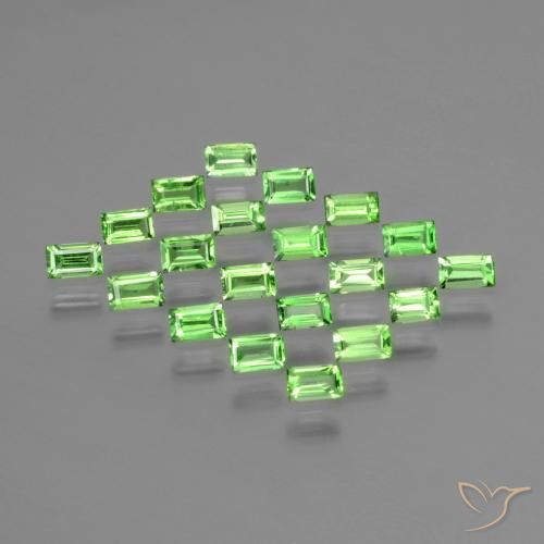 1.57 ct Baguette Cut Tsavorite Garnet, 3 x 1.8 mm From Tanzania, Photo A