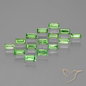 2.40 ctw Green Tsavorite Garnet Stones, Natural Tsavorite Garnet in Baguette Facet Shape for Sale