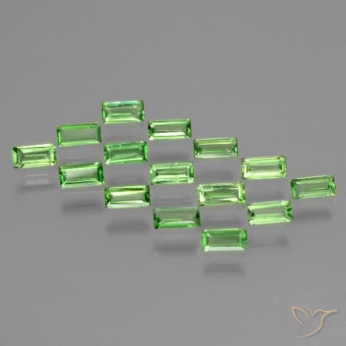1.46 ct Baguette Cut Tsavorite Garnet, 3.9 x 1.9 mm From Tanzania, Photo A
