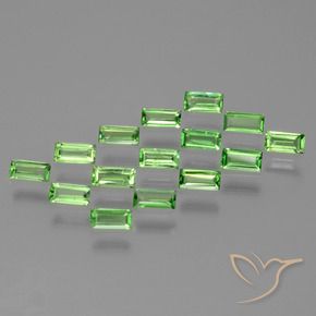 1.46 ctw Green Tsavorite Garnet Stones, Natural Tsavorite Garnet in Baguette Facet Shape for Sale