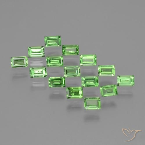 1.48 ct Baguette Cut Tsavorite Garnet, 3.2 x 2.1 mm From Tanzania, Photo A