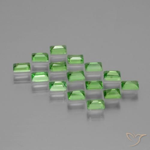 Tsavorite Garnet Gemstones in 3.2 x 2.1 mm Size for Sale, Tsavorite Garnet Stones in Lively Green Color