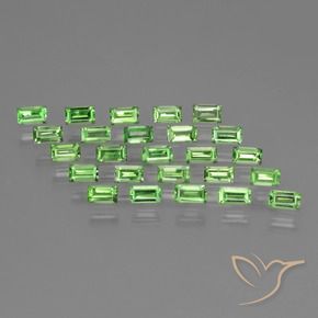 1.89 ctw Green Tsavorite Garnet Stones, Natural Tsavorite Garnet in Baguette Facet Shape for Sale