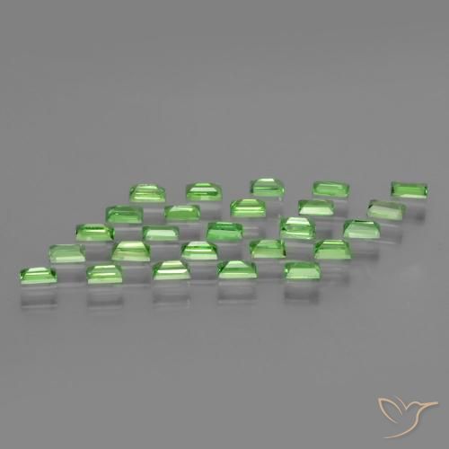 Tsavorite Garnet Gemstones in 3 x 1.7 mm Size for Sale, Tsavorite Garnet Stones in Lively Green Color
