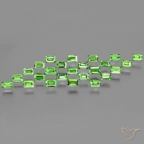 2.38 ct Baguette Cut Tsavorite Garnet, 3.3 x 2.2 mm From Tanzania, Photo A