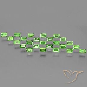 2.38 ctw Green Tsavorite Garnet Stones, Natural Tsavorite Garnet in Baguette Facet Shape for Sale