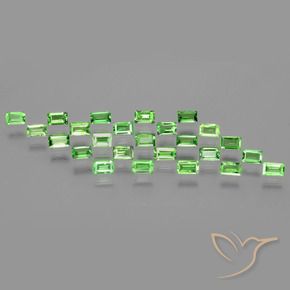 1.99 ctw Green Tsavorite Garnet Stones, Natural Tsavorite Garnet in Baguette Facet Shape for Sale
