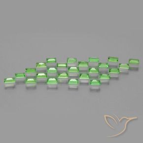 Tsavorite Garnet Gemstones in 3 x 2 mm (calibrated) Size for Sale, Tsavorite Garnet Stones in Lively Green Color
