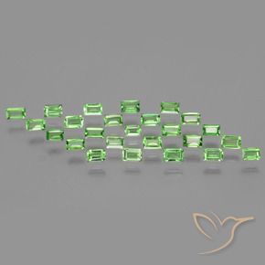 1.81 ctw Green Tsavorite Garnet Stones, Natural Tsavorite Garnet in Baguette Facet Shape for Sale
