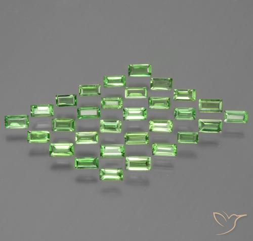 1.52ctw Natural Lively Green Tsavorite Garnet, Baguette, VS