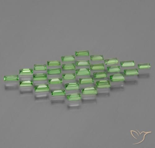 Tsavorite Garnet Gemstones in 2.9 x 1.5 mm Size for Sale, Tsavorite Garnet Stones in Lively Green Color