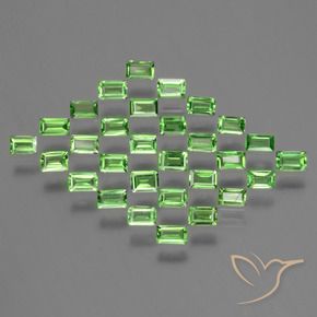 1.89 ctw Green Tsavorite Garnet Stones, Natural Tsavorite Garnet in Baguette Facet Shape for Sale