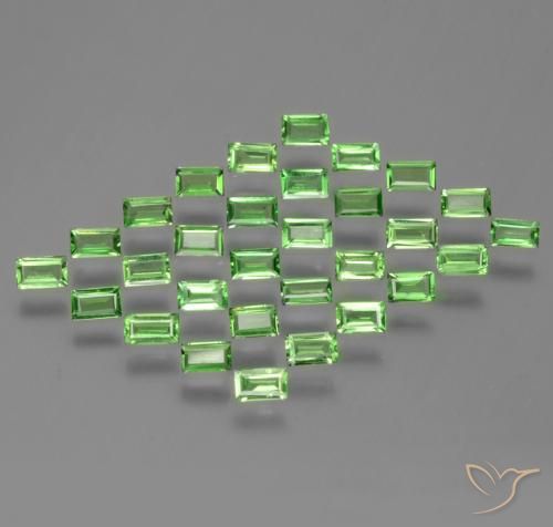 1.97 ct Baguette Cut Tsavorite Garnet, 2.9 x 1.9 mm From Tanzania, Photo A