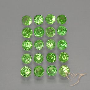1.56 ctw Green Tsavorite Garnet Stones, Natural Tsavorite Garnet in Diamond-Cut Shape for Sale