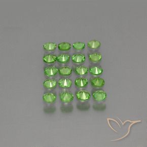 Tsavorite Garnet Gemstones in 2.6 mm (calibrated) Size for Sale, Tsavorite Garnet Stones in Lively Green Color